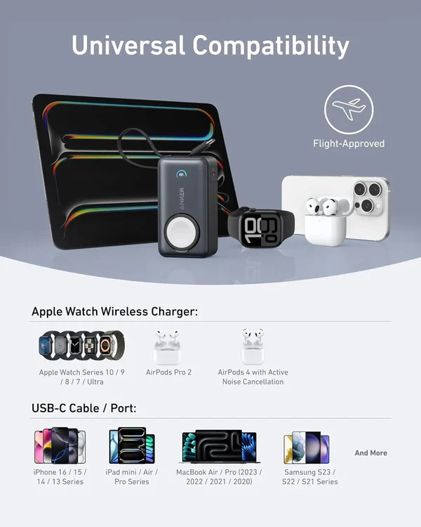 Anker MagGo Power Bank  10K  35W For Apple Watch  USB C view 4