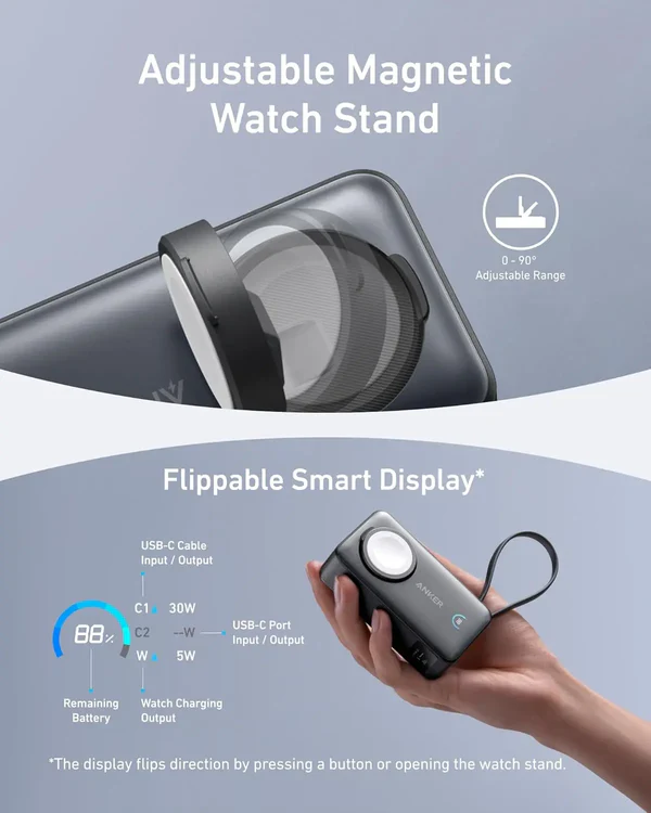 Anker MagGo Power Bank  10K  35W For Apple Watch  USB C view 5