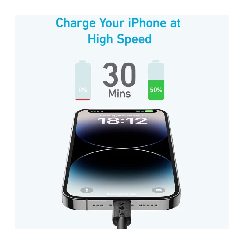 322 USB-C to Lightning Cable (3ft Braided) view 3