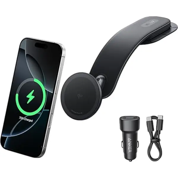 Anker MagGo Wireless Car Charger with Alloy Bracket - Black view 2