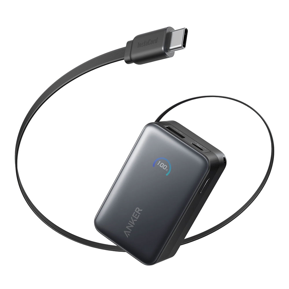 Anker Nano Power Bank (10K, 45W, Built-In Retractable USB-C Cable)
