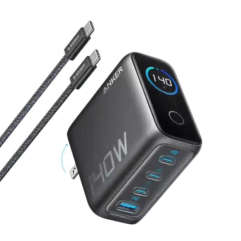 Anker Charger (140W, 4-Port, PD 3.1) with USB-C Cable view 2