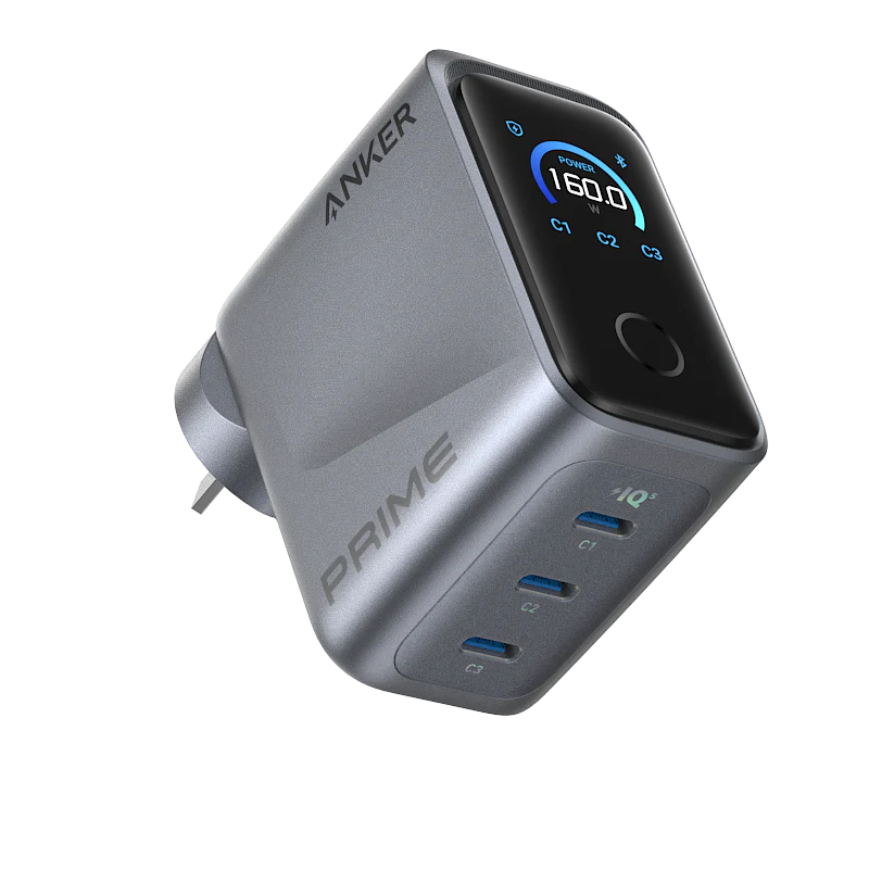 •  Anker Prime Charger (160W, 3 Ports, Smart Display)