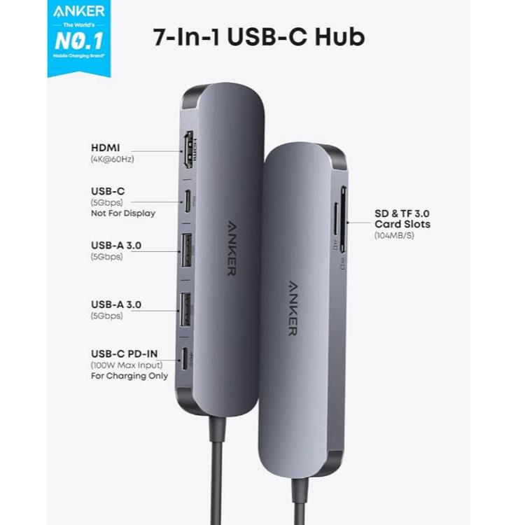 Anker Nano USB-C Hub (7-in-1, 4K HDMI)