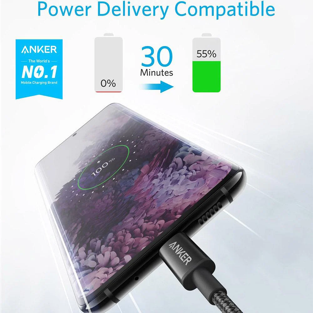 New Nylon USB-C to USB-C 2.0 Cable 3.3ft view 2